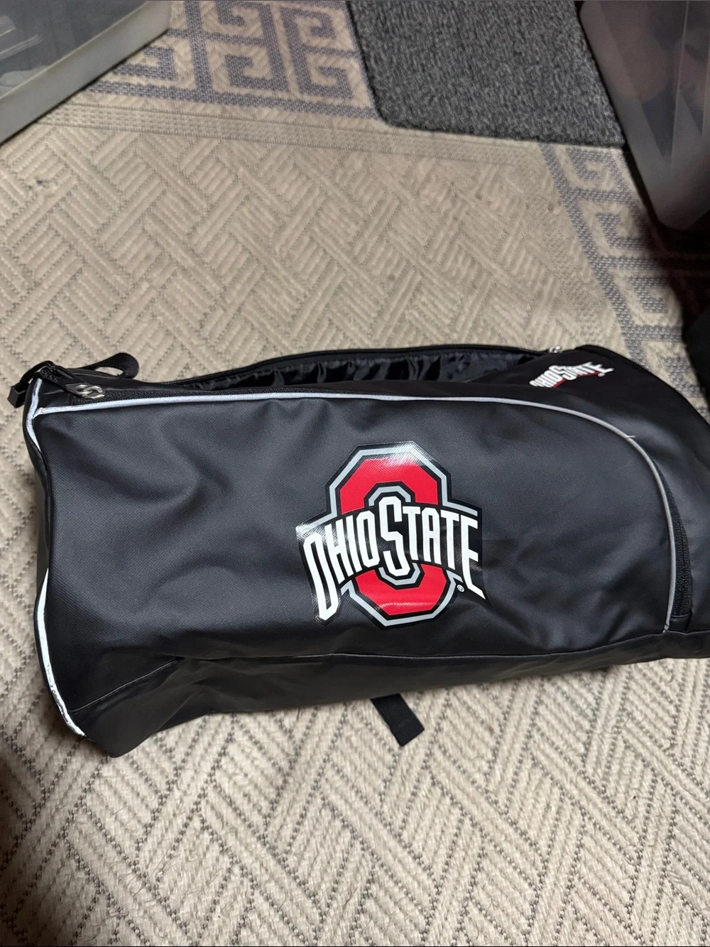 Black Logo Duffle Bag with strap